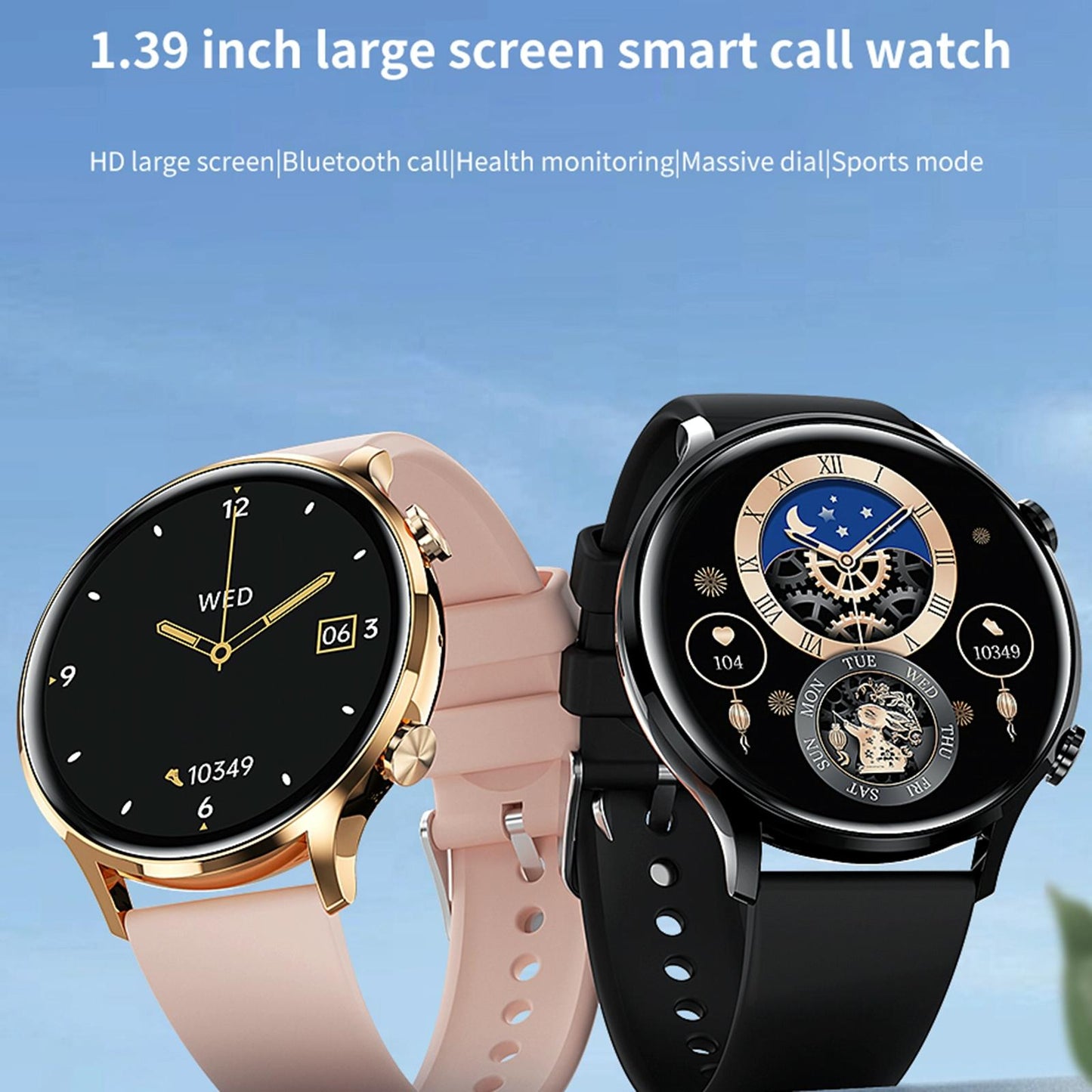 1.39 Inch Bt5.2 Smart Sport Watch Support Bluetooth Call / Sleep / Blood Oxygen / Temperature / Heart Rate / Blood Pressure Health Monitor - Grey