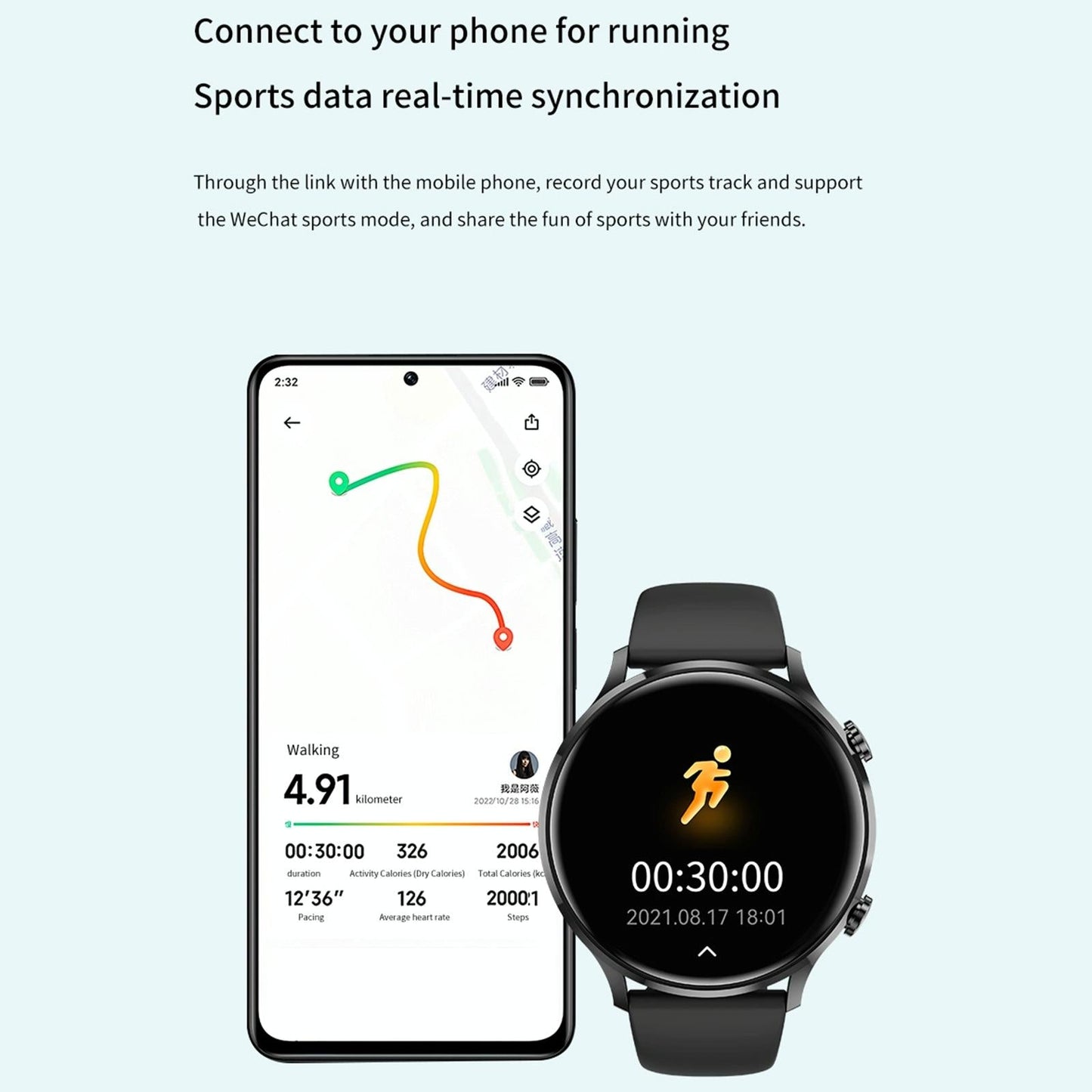 1.39 Inch Bt5.2 Smart Sport Watch Support Bluetooth Call / Sleep / Blood Oxygen / Temperature / Heart Rate / Blood Pressure Health Monitor - Grey
