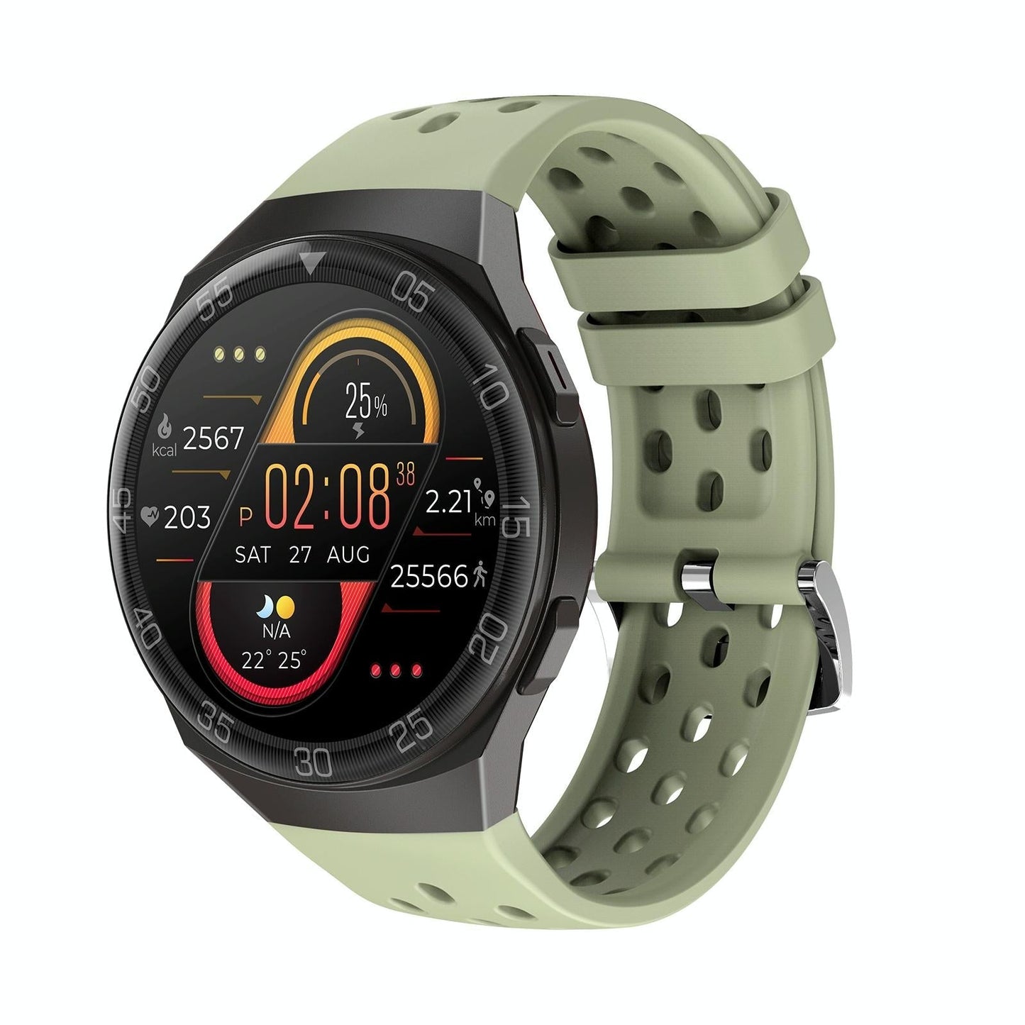 1.28 Inch Ips Screen Bluetooth 5.0 Ip67 Waterproof Smart Watch Support Sleep Monitor / Multi-Sports Mode / Heart Rate Monitor / Blood Pressure Monitoring - Black
