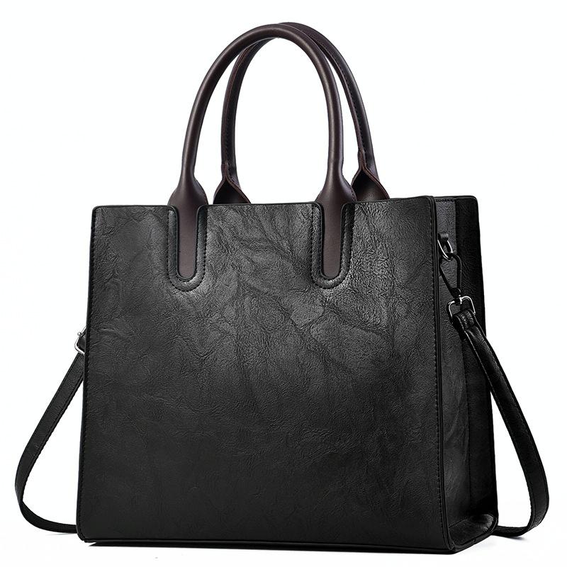 Retro Square Handbag for Commuting - Vintage Style - Khaki