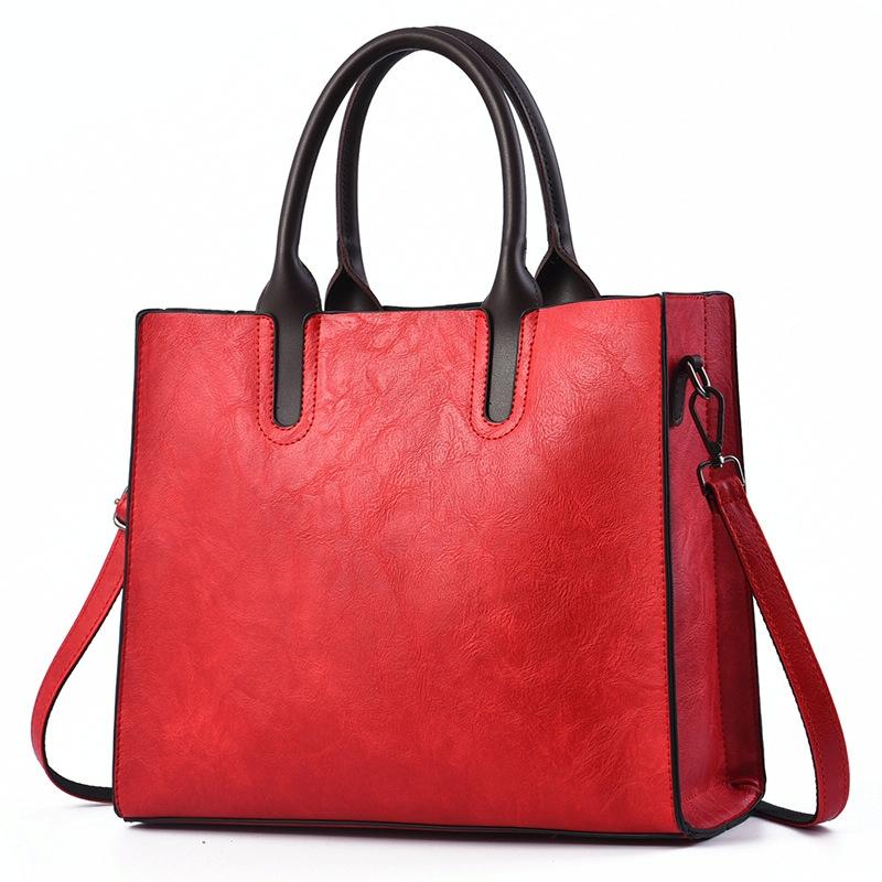 Retro Square Handbag for Commuting - Vintage Style - Khaki