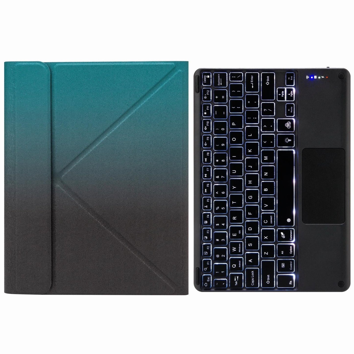 Bluetooth Keyboard Leather Case For Ipad 10.2 / Pro 10.5 - Touch Backlight Three-Fold Holder - Purple