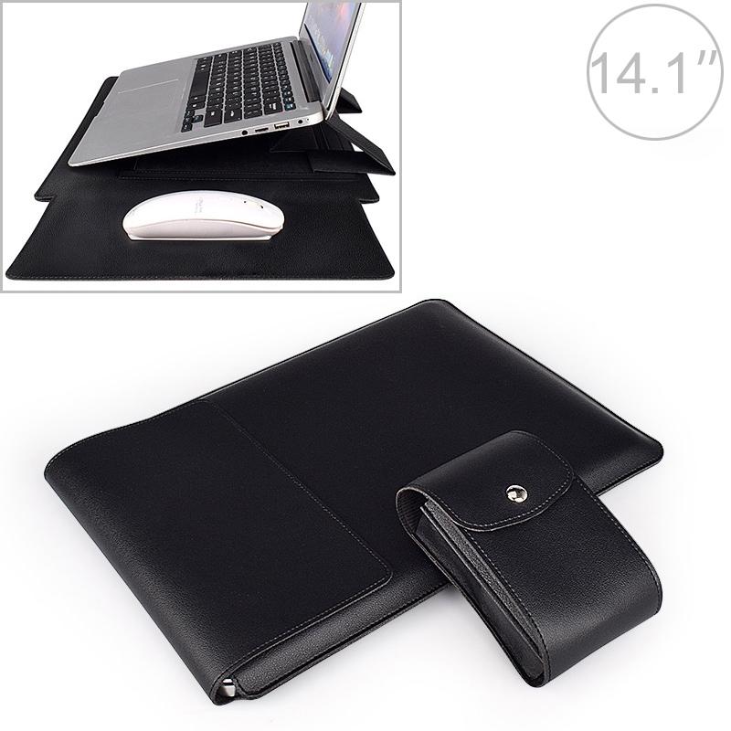 14.1 Inch Laptop Sleeve Leather Case with Small Storage Bag - Green