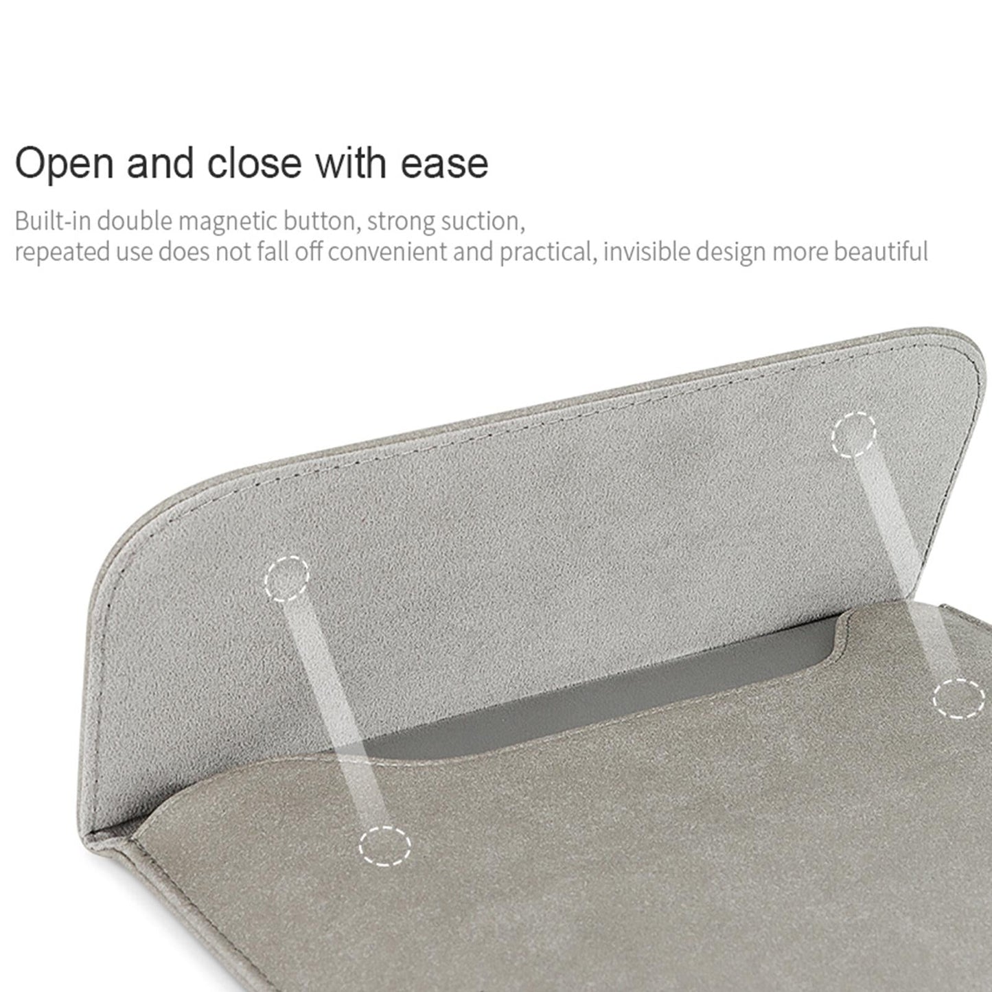 Ultra-thin Notebook Liner Bag - 14.1-15.4 Inch with Small Bag - Dark Grey