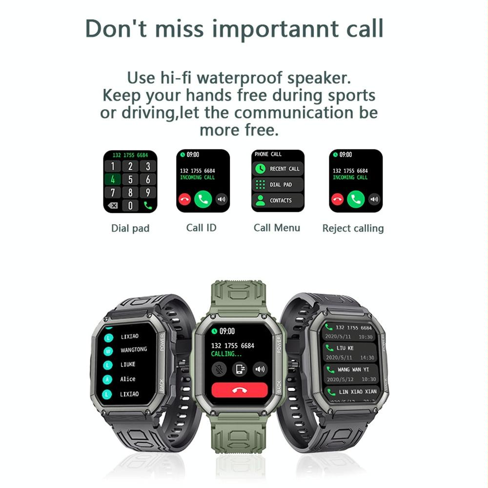 Waterproof Pedometer Sport Smart Watch Support Heart Rate / Blood Pressure Monitoring / Bt Calling - Coffee