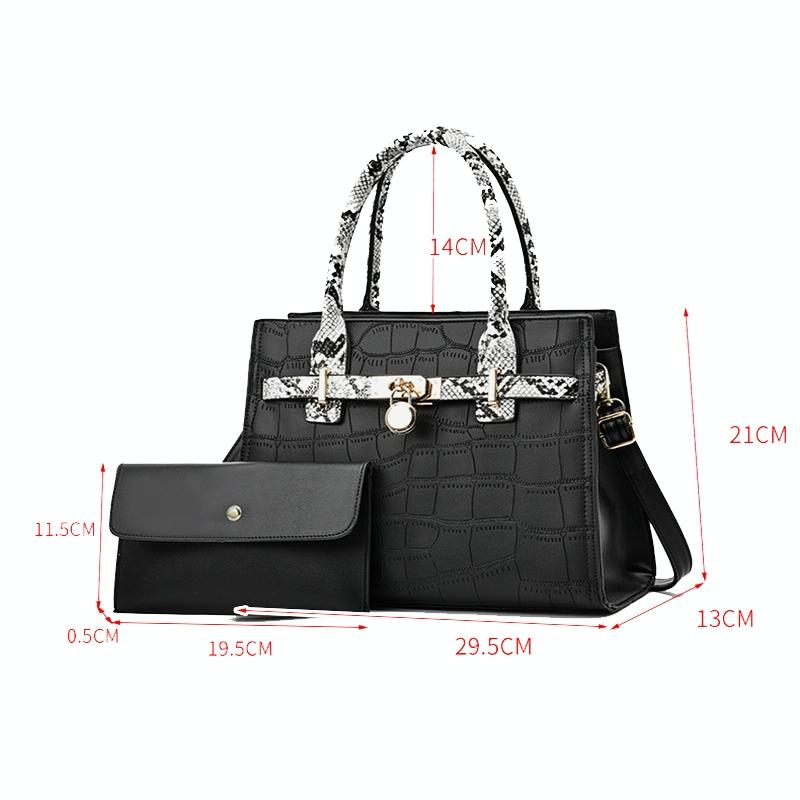 Large Capacity 2-in-1 Stone Pattern Bags - Versatile and Spacious - Black