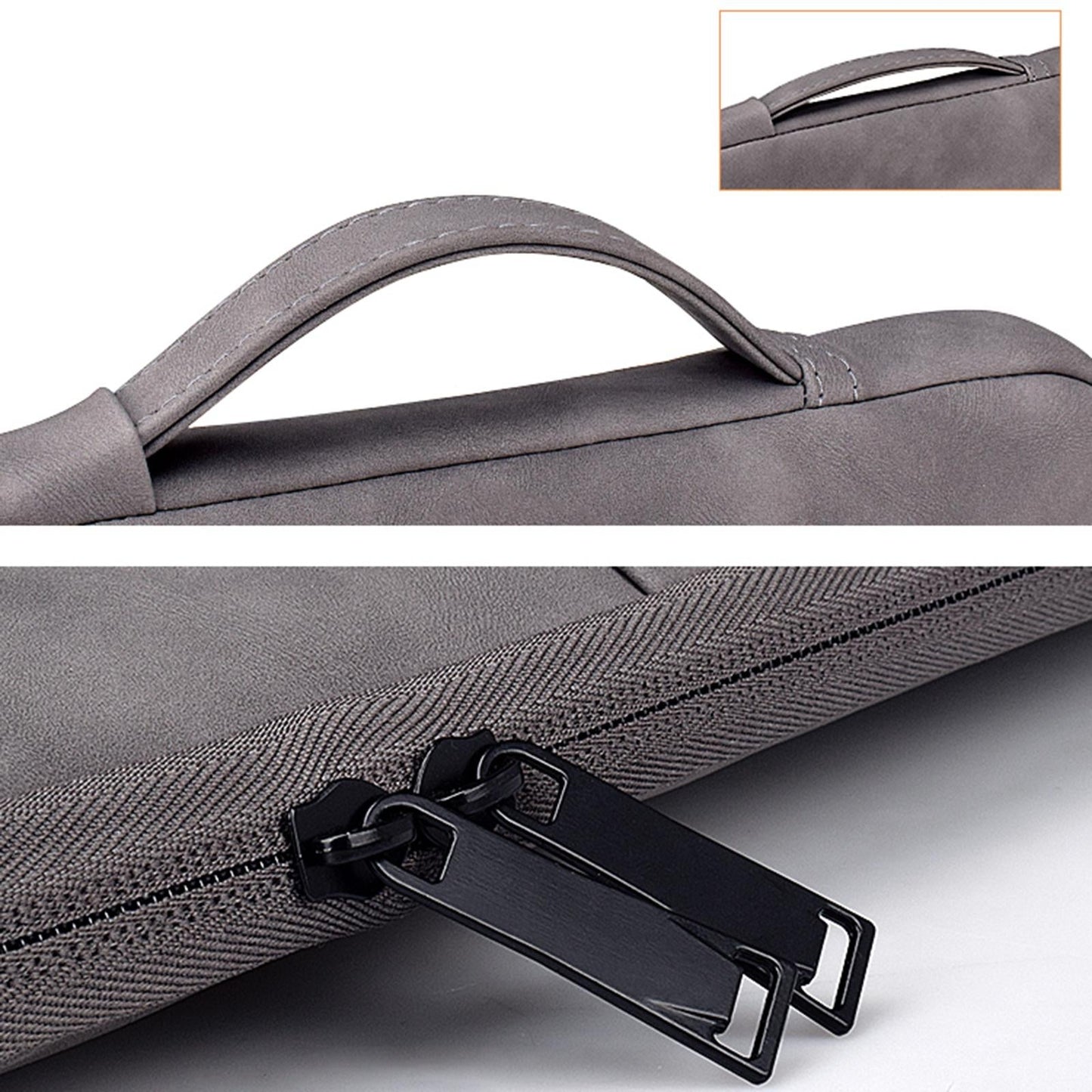 13.3 Inch Sheepskin Notebook Inner Bag - Natural - Elegant Gray