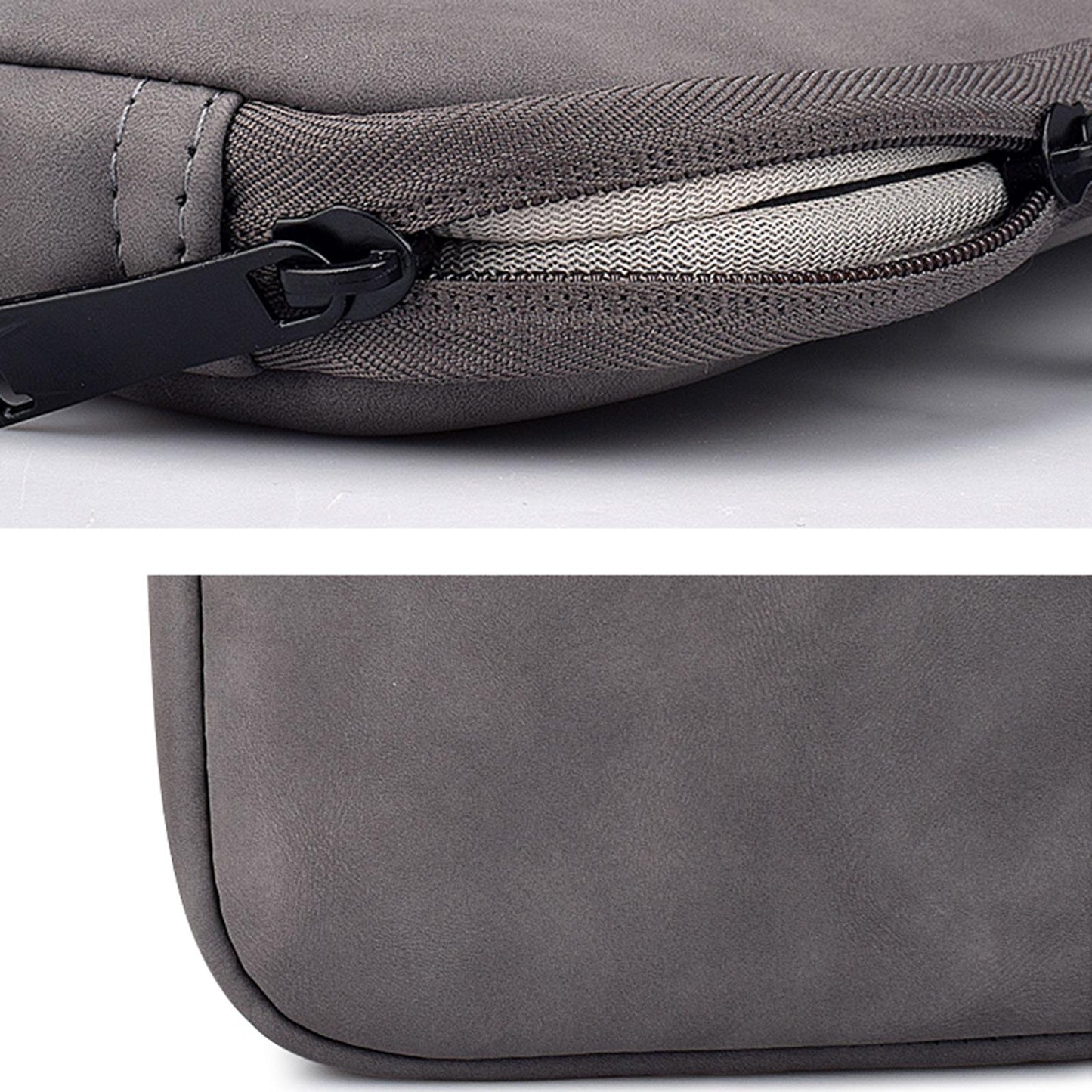 13.3 Inch Sheepskin Notebook Inner Bag - Natural - Elegant Gray