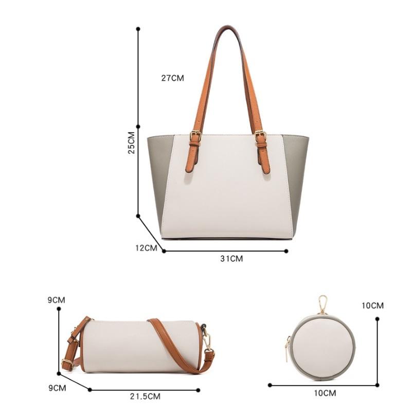 Large Capacity 3-in-1 Fashion Handbag for Women - Coffee
