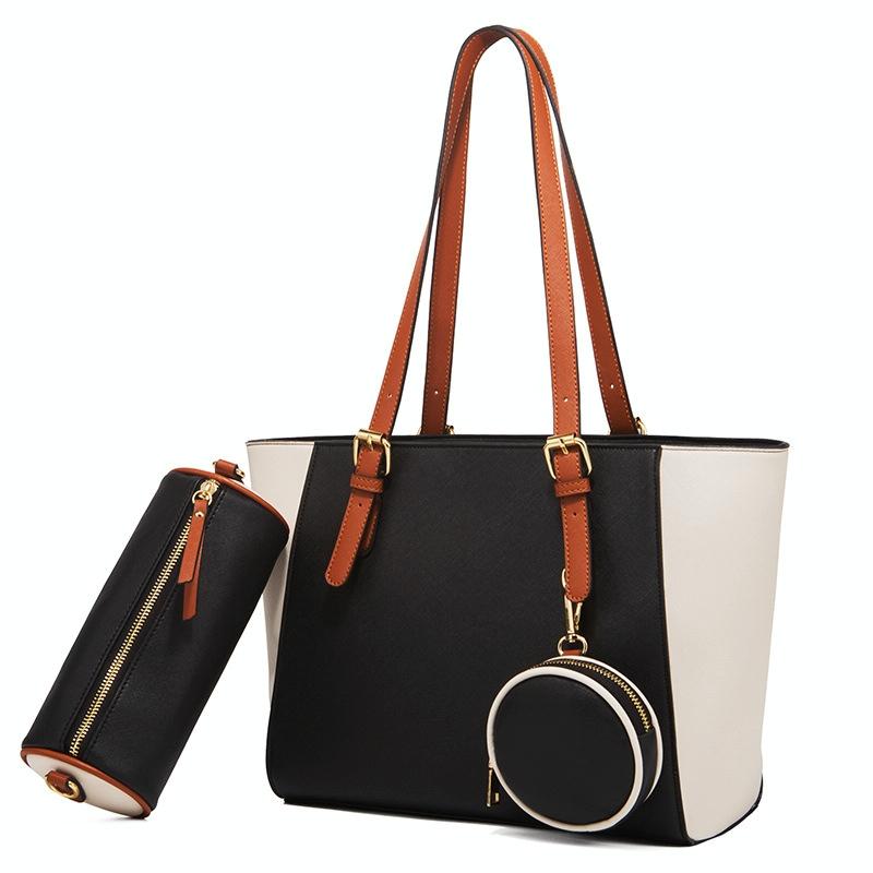 Large Capacity 3-in-1 Fashion Handbag for Women - Coffee