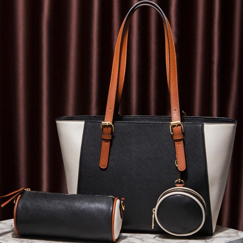 Large Capacity 3-in-1 Fashion Handbag for Women - Coffee