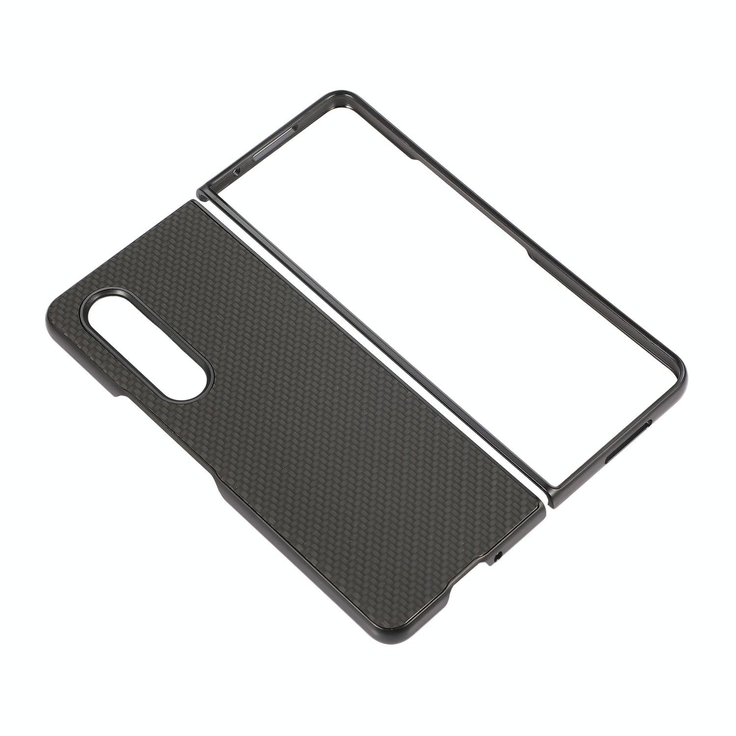 For Samsung Galaxy z Fold4 5G Carbon Fiber Texture Leather Phone Case - Pu Material - Brown