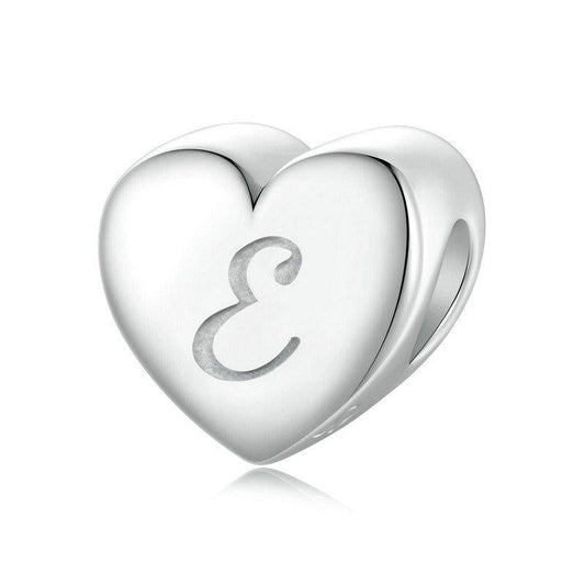 925 Sterling Silver Platinum Plated Love Letters Diy Beads In - E