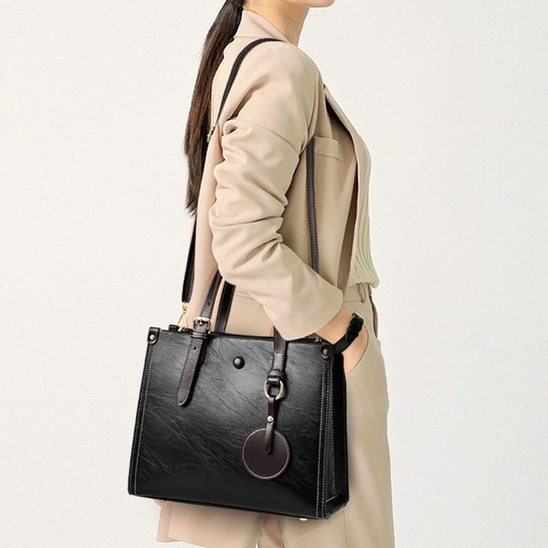 Vintage Multifunctional Handbag for Women - Caramel Colour