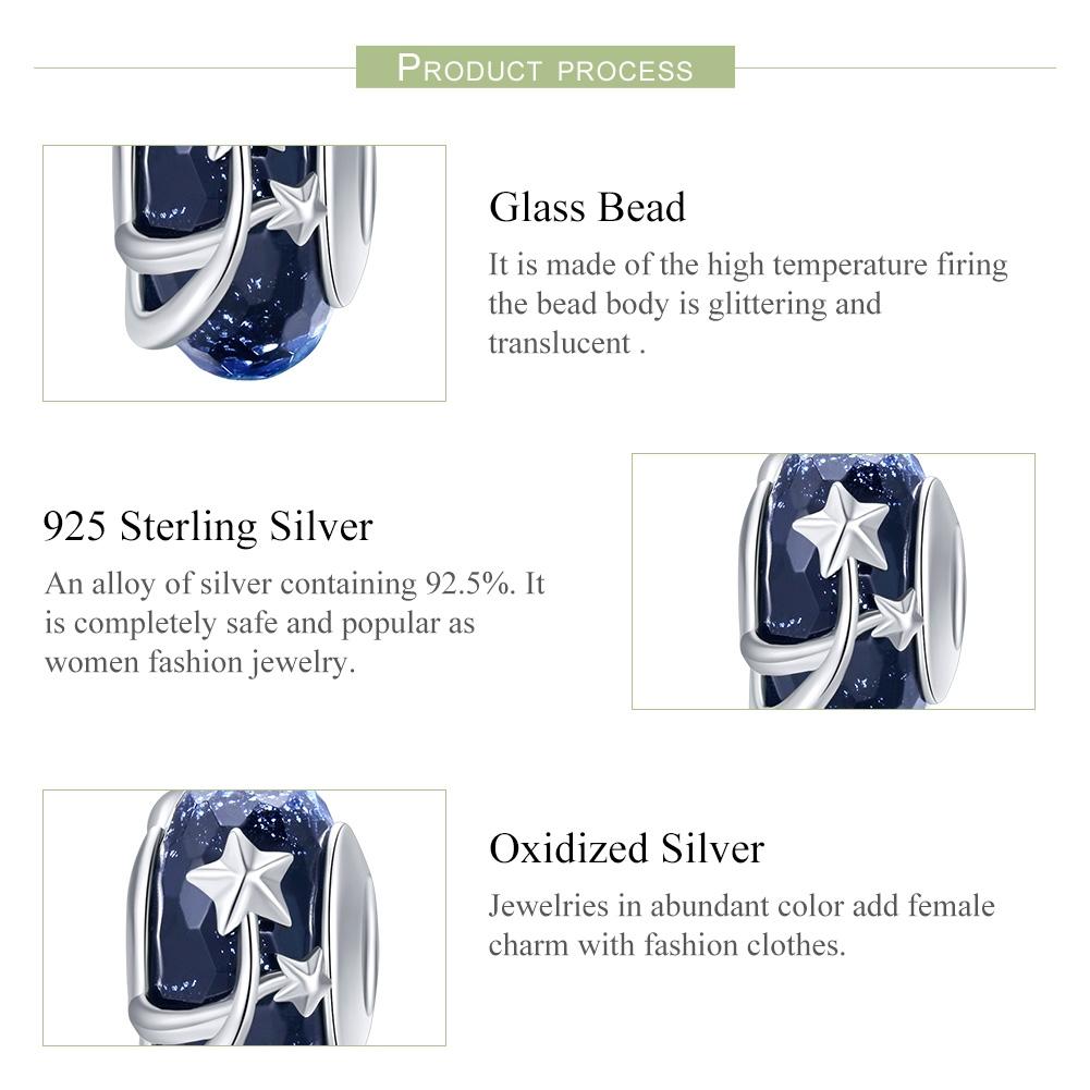 925 Sterling Silver Seasonal Glass Bead Bracelet Charms - Green