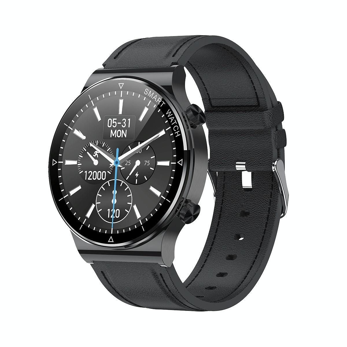 1.32 Inch Heart Rate Sleep Monitoring Smart Watch - Silver Leather