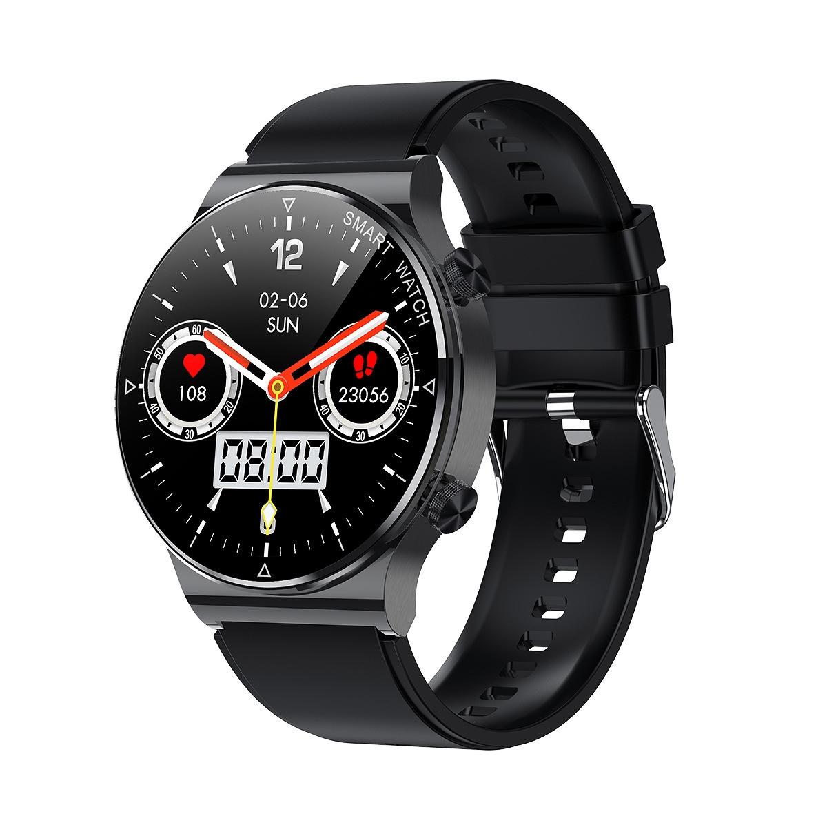 1.32 Inch Heart Rate Sleep Monitoring Smart Watch - Silver Leather