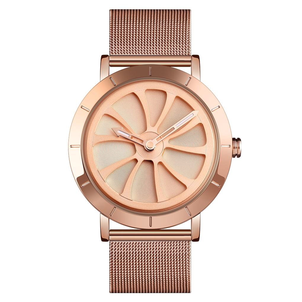 Stylish Skeleton Dial Waterproof Men Watch with Mesh Strap - White