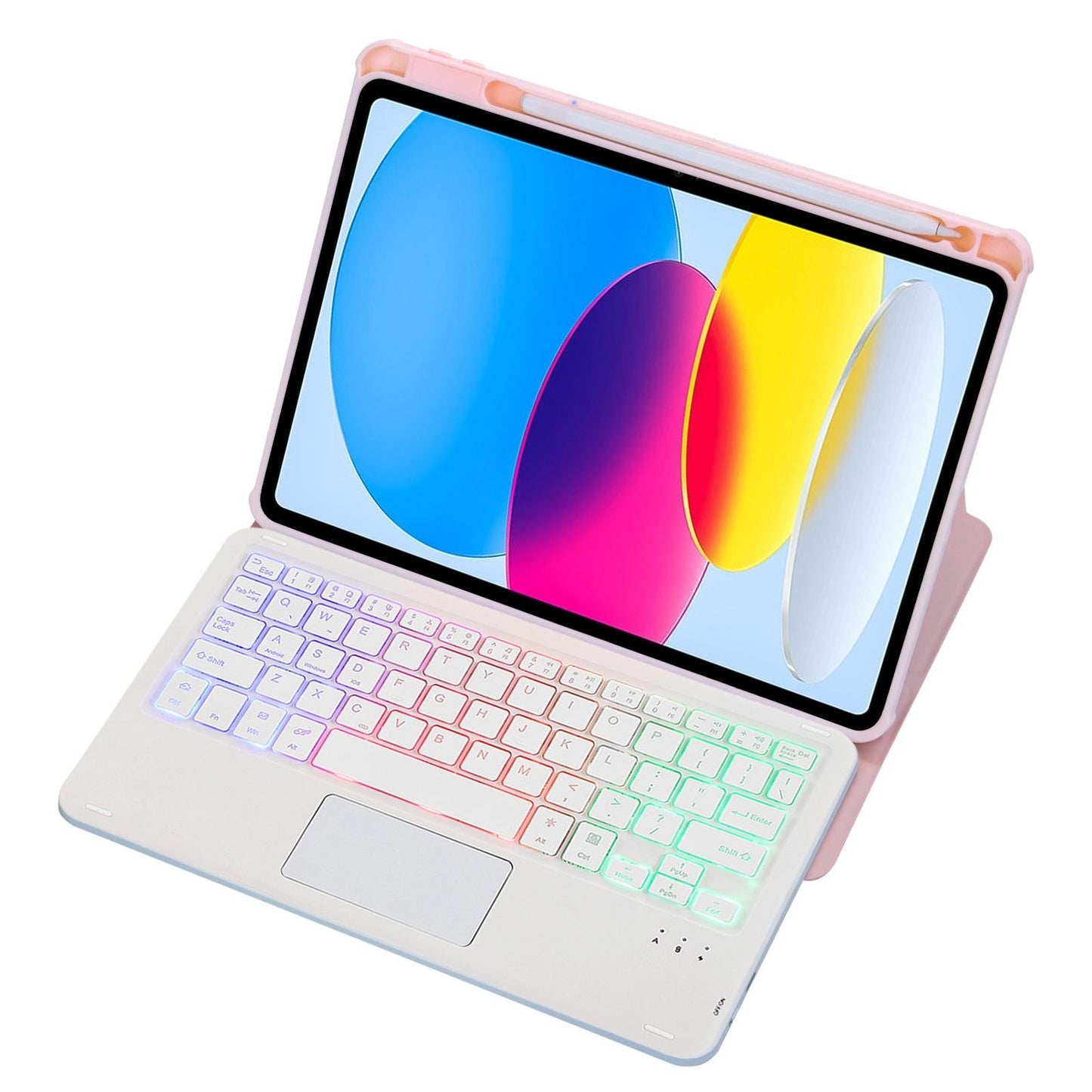 360 Rotation Bluetooth Keyboard Leather Case For Ipad 10.9 2022 With Touch Control And Backlight - Green