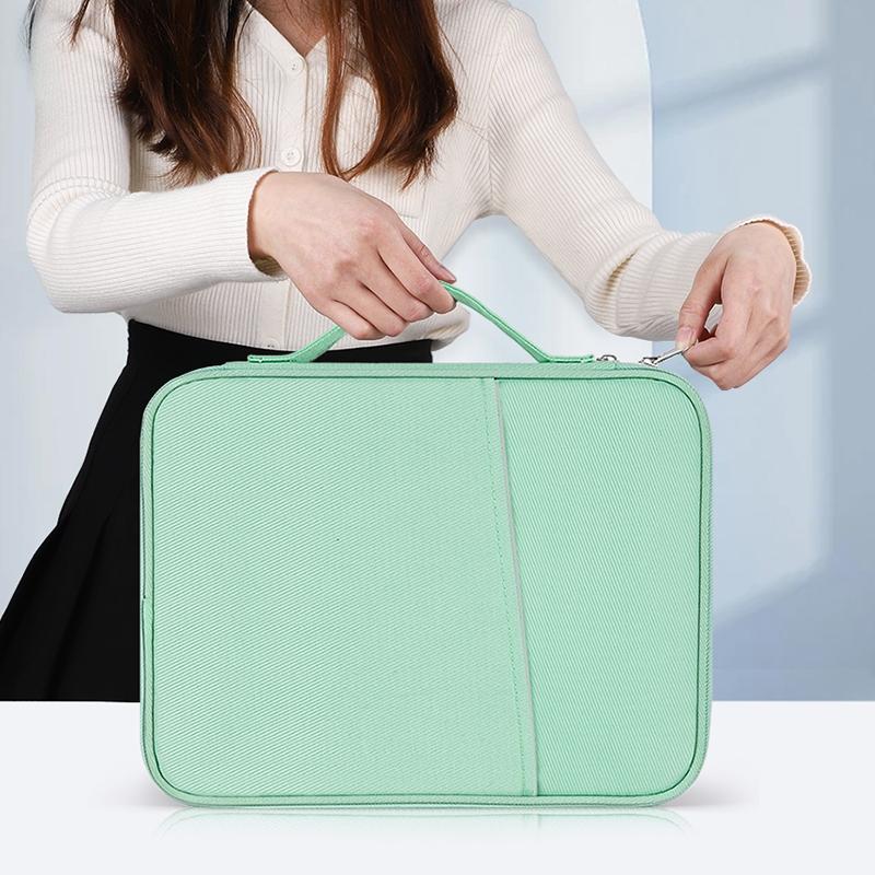 Leather Portable Bag with Cloth Texture - Pink