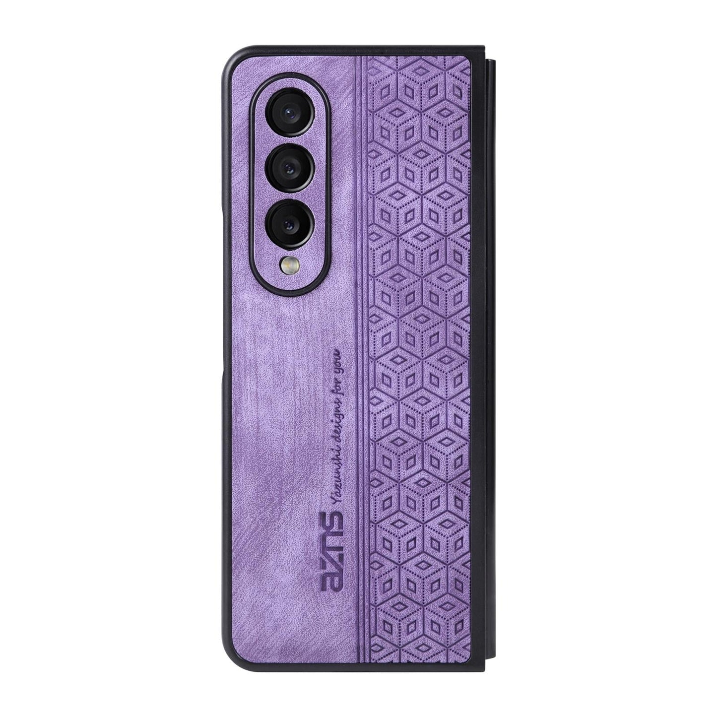 For Samsung Galaxy z Fold4 5G Embossed 3d Skin Texture Phone Case - Sleek Design - Purple
