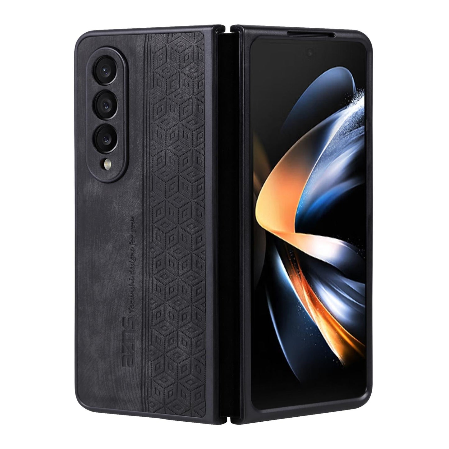 For Samsung Galaxy z Fold4 5G Embossed 3d Skin Texture Phone Case - Sleek Design - Purple