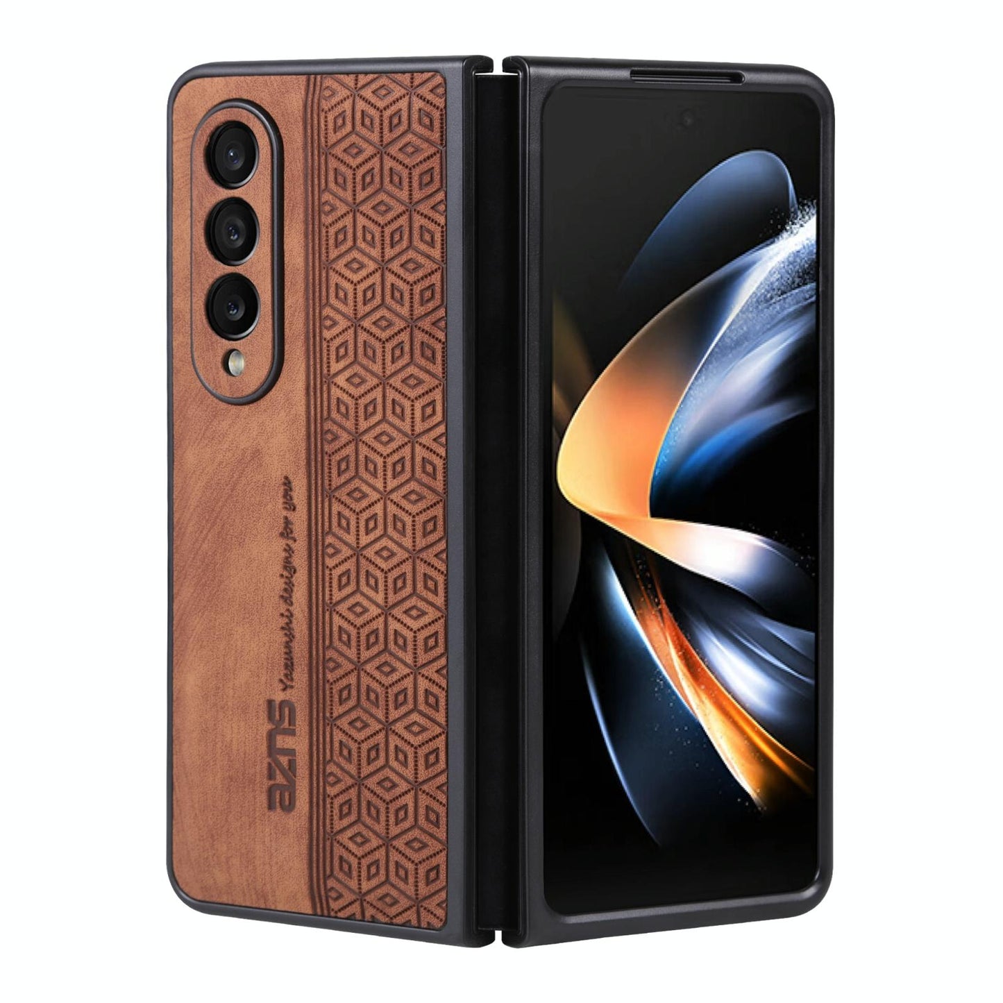 For Samsung Galaxy z Fold4 5G Embossed 3d Skin Texture Phone Case - Sleek Design - Purple