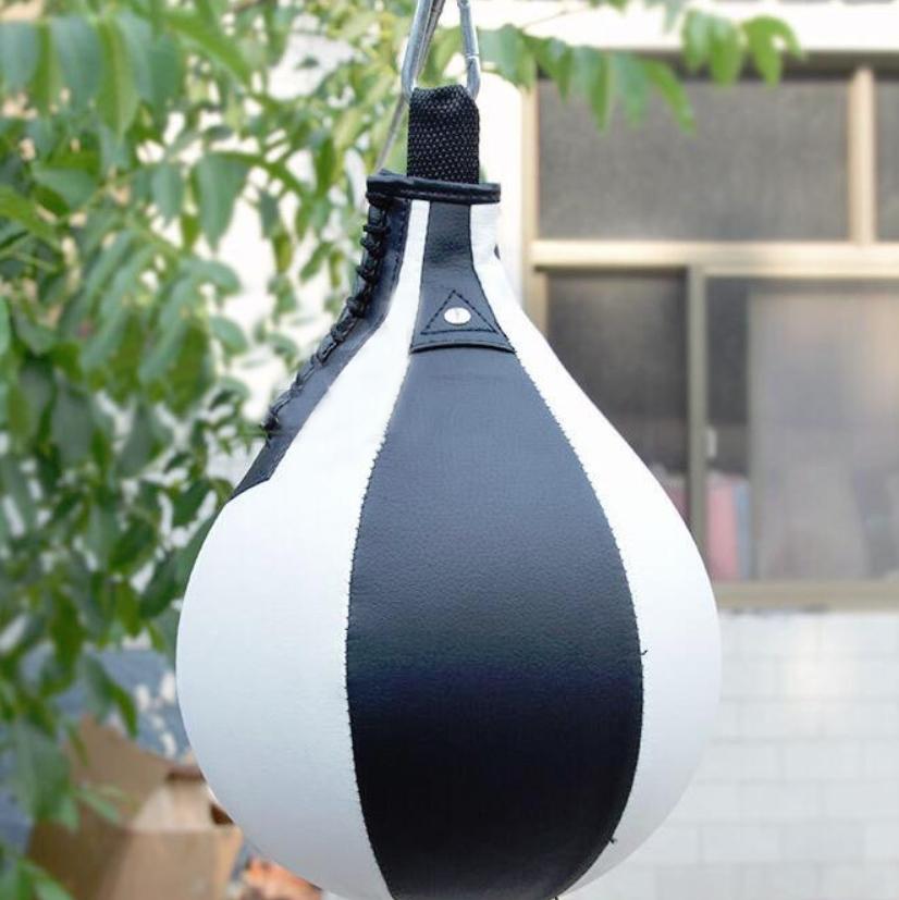 Adult Hanging Speed Ball For Boxing Fitness - Free Punching Bag - Pear Shape Black & White - The Grand Bazaar of Australia