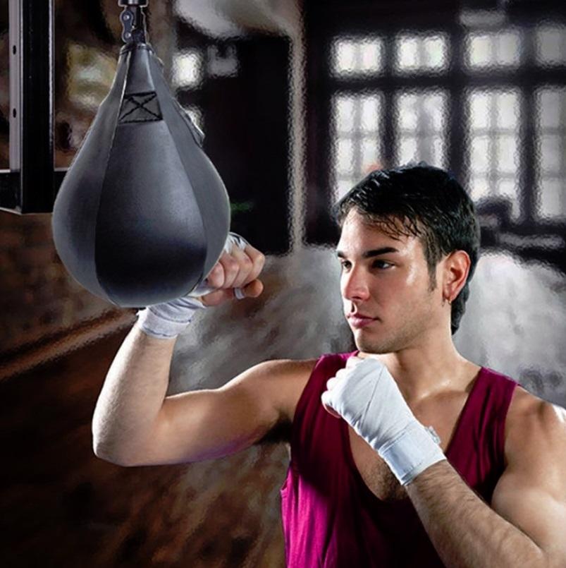 Adult Hanging Speed Ball For Boxing Fitness - Free Punching Bag - Pear Shape Black & White - The Grand Bazaar of Australia