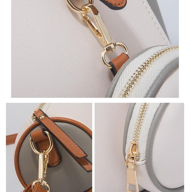 Large Capacity 3-in-1 Fashion Handbag for Women - Brown