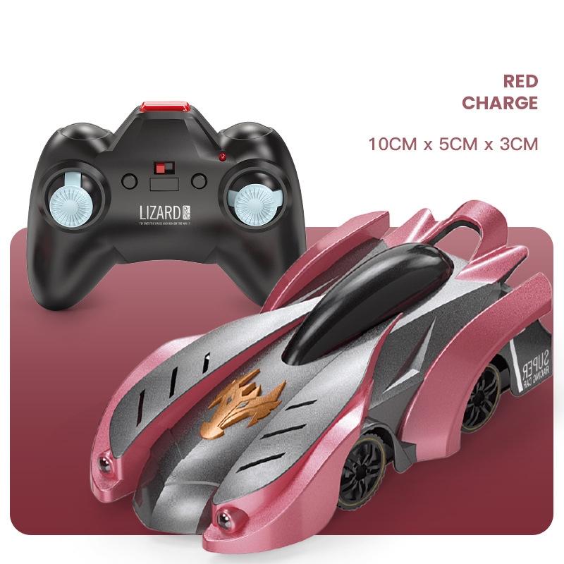 Electric Remote Control Wall Climbing Car for Kids - Mini Toy - Red Charge Watch Rc Edition