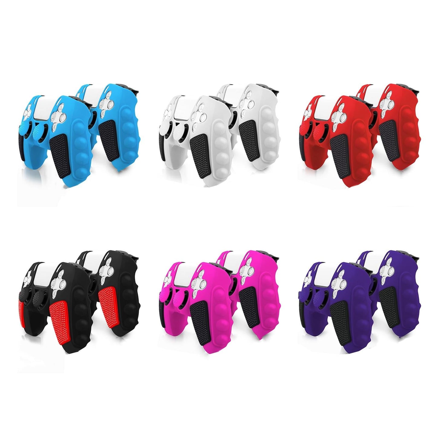 Silicone Gamepad Cover for Sony Ps5 - no Rocker Caps - Pink Black