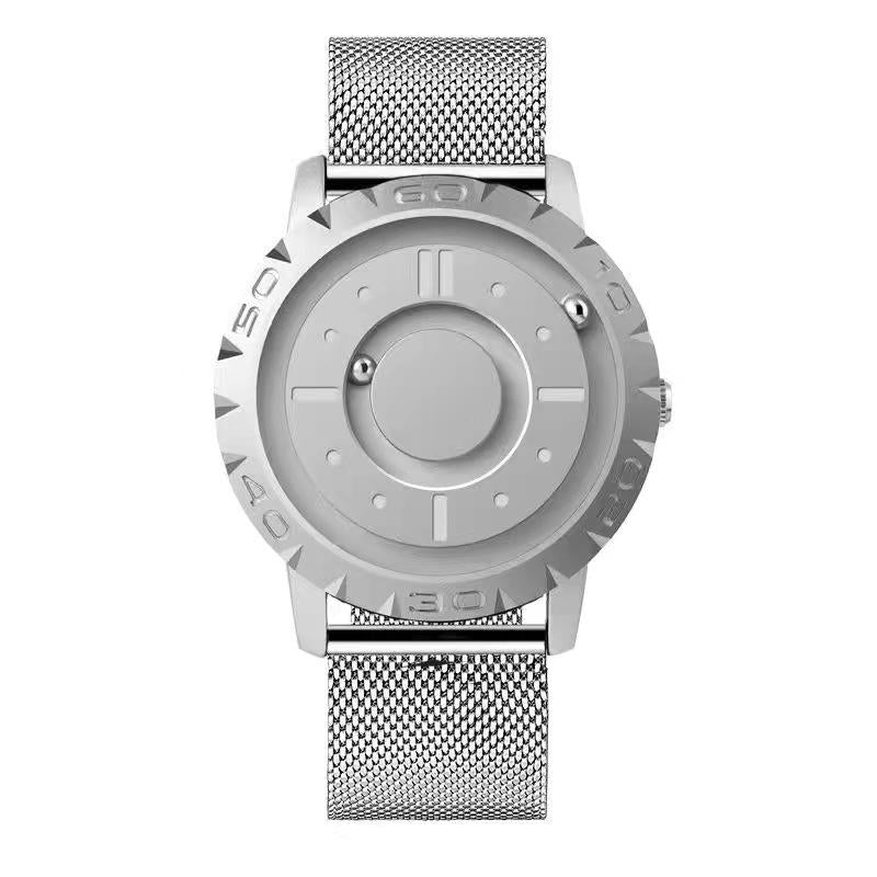 Bezel-free Magnetic Ball Watch - Men Design - Black Net Strip