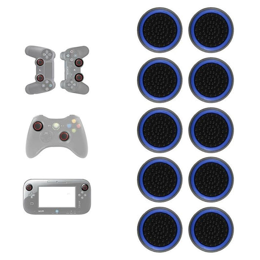 10-piece Luminous Gamepad Button Caps for Ps5 / Ps4 / Ps3 / Xbox one / 360 / Pro / Series x / s - Black Light Blue