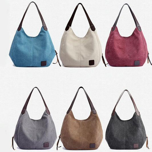 Retro Art Lady Shoulder Bag - Simple & Chic Beige - Coffee