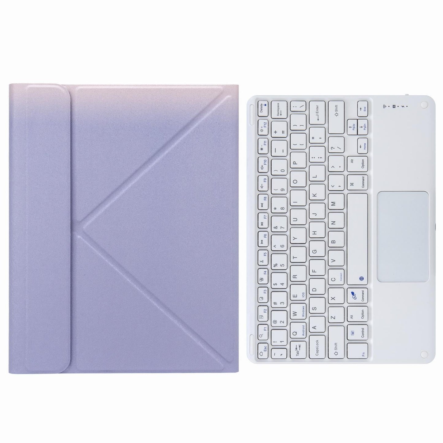 Bluetooth Keyboard Leather Case For Ipad 10.2 / Pro 10.5 - Three-Fold Holder - Pink Blue