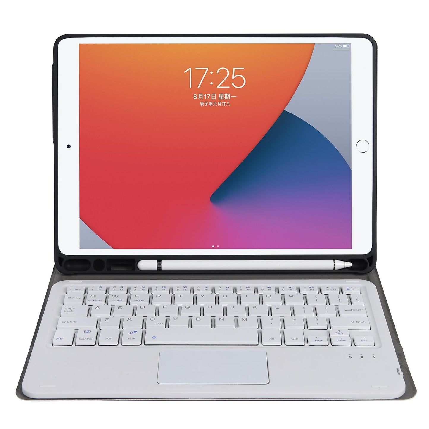 Bluetooth Keyboard Leather Case For Ipad Pro 10.5 With Touch Control - Lambskin Texture Compatible With 10.2 2021 & 2020 & 2019 / Air 3 - Light Green