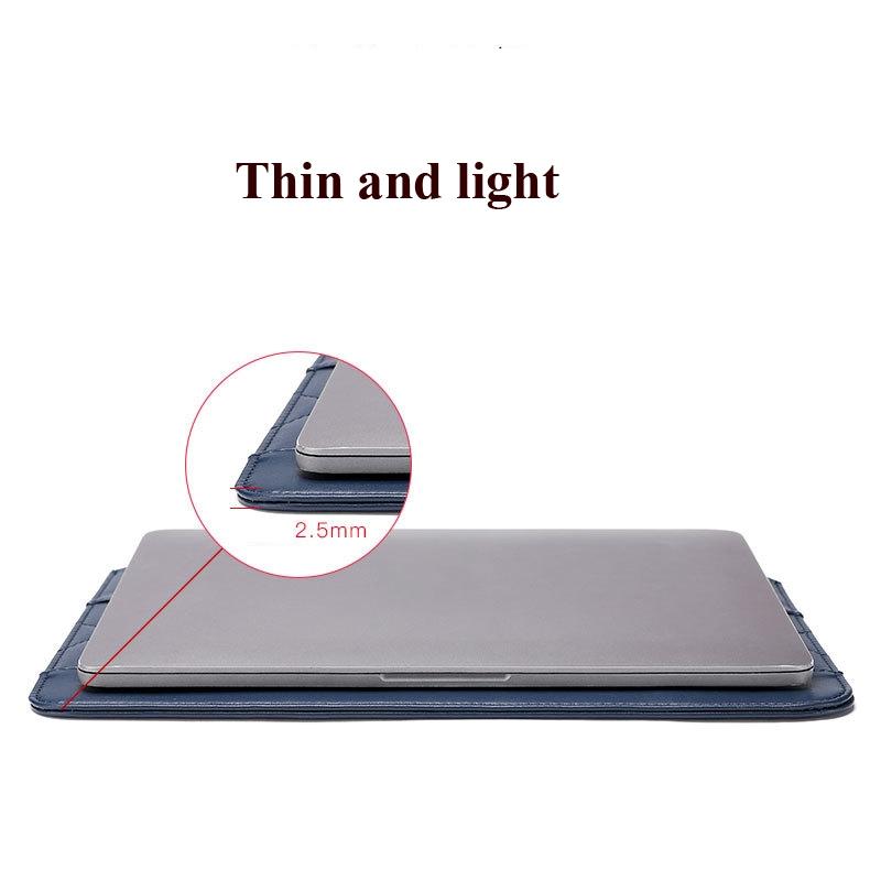 14-15 Inch Thin & Light Microfiber Leather Notebook Liner Bag for Computers - Gray