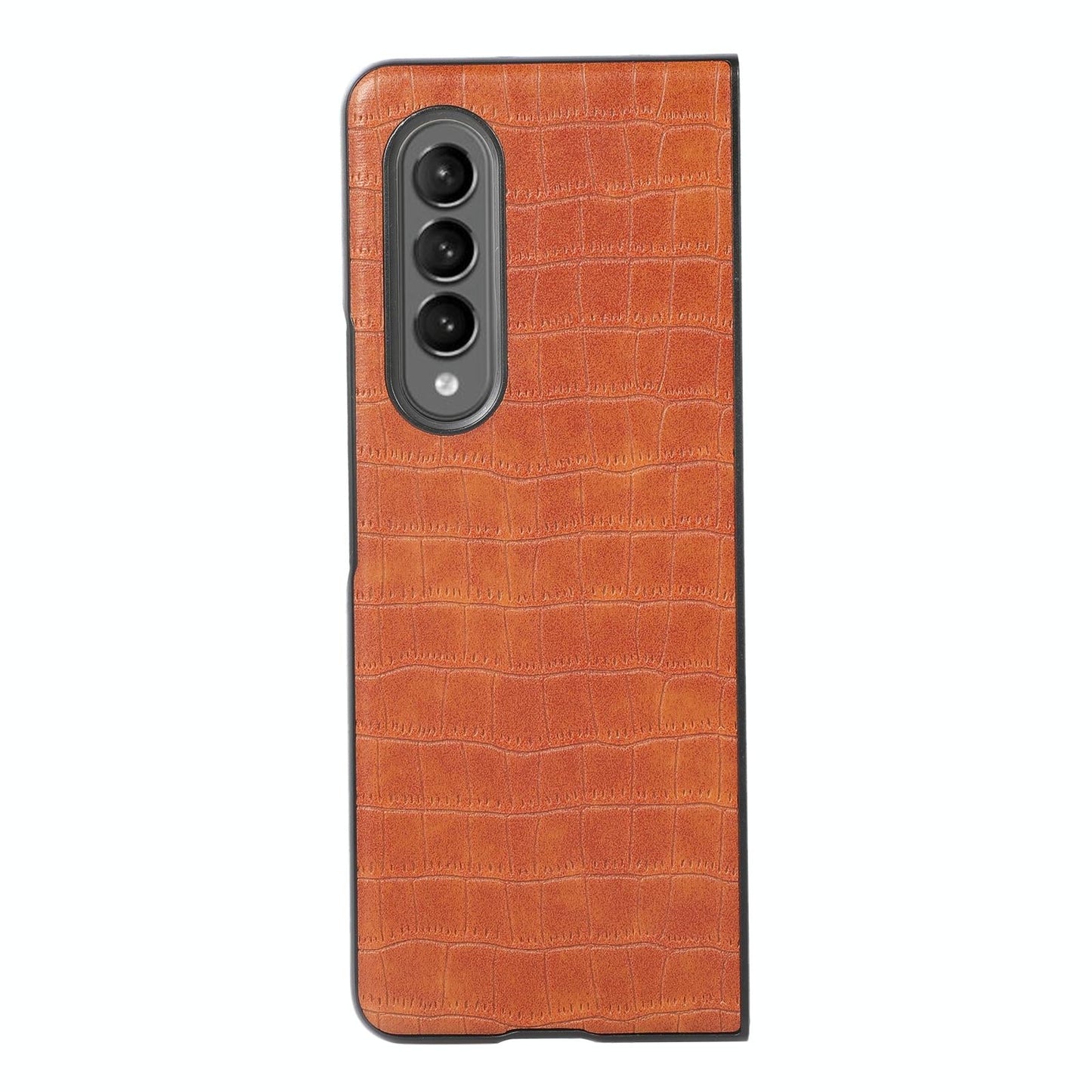 Foldable Crocodile Texture Phone Case - Pu Leather - Dark Brown