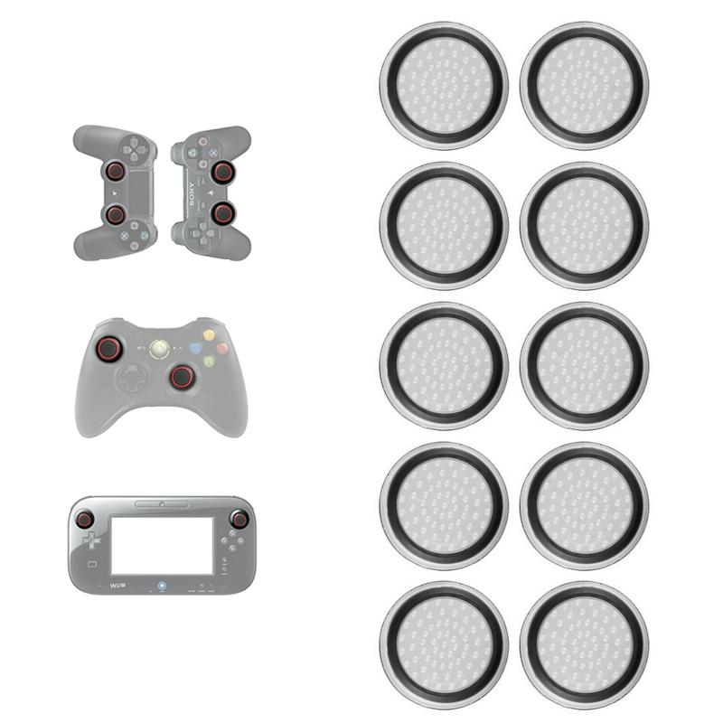 10-piece Luminous Gamepad Button Caps for Ps5 / Ps4 / Ps3 / Xbox one / 360 / Pro / Series x / s - Black Green Circle