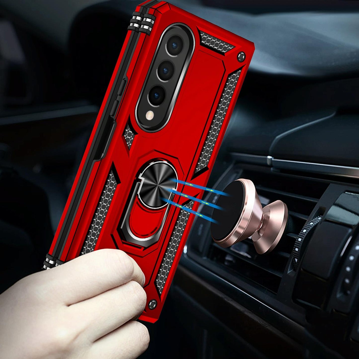 For Samsung Galaxy z Fold4 5G Tpu & Pc Shockproof Phone Case - Red