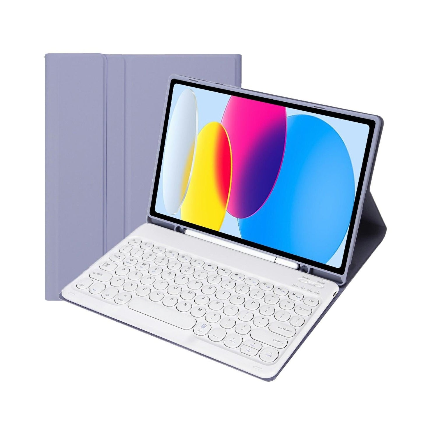 2022 Ipad 10.9 Bluetooth Keyboard Leather Case With Pen Slot - Lambskin Texture - Pink