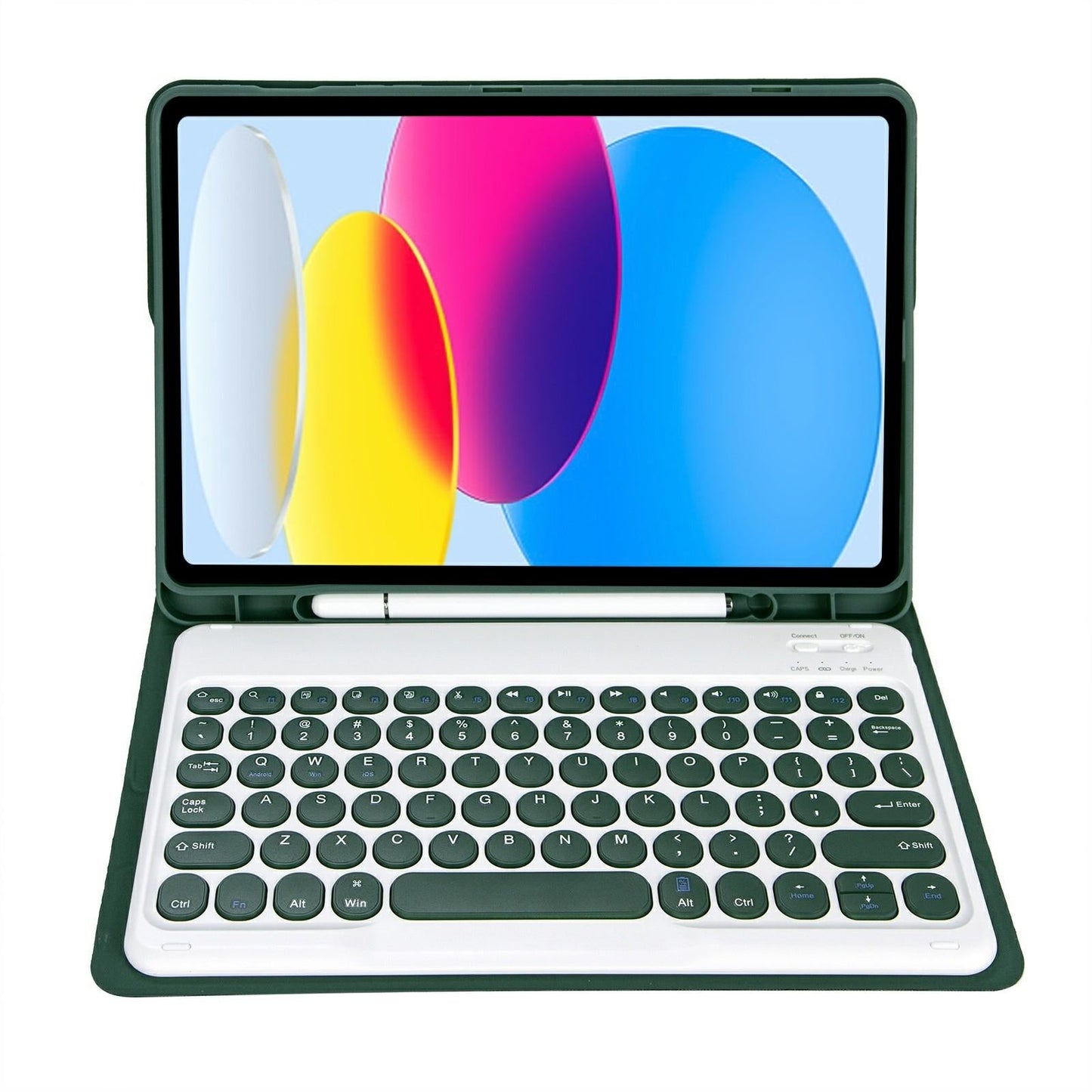 2022 Ipad 10.9 Bluetooth Keyboard Leather Case With Pen Slot - Lambskin Texture - Pink