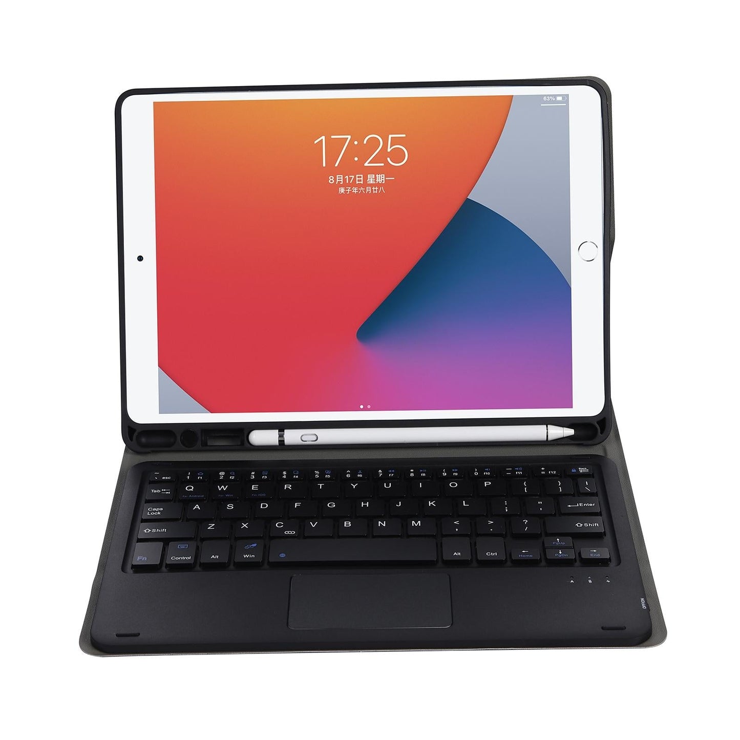 Bluetooth Keyboard Leather Case For Ipad Pro 10.5 With Touch Control - Lambskin Texture Compatible With 10.2 2021 & 2020 & 2019 / Air 3 - Dark Green