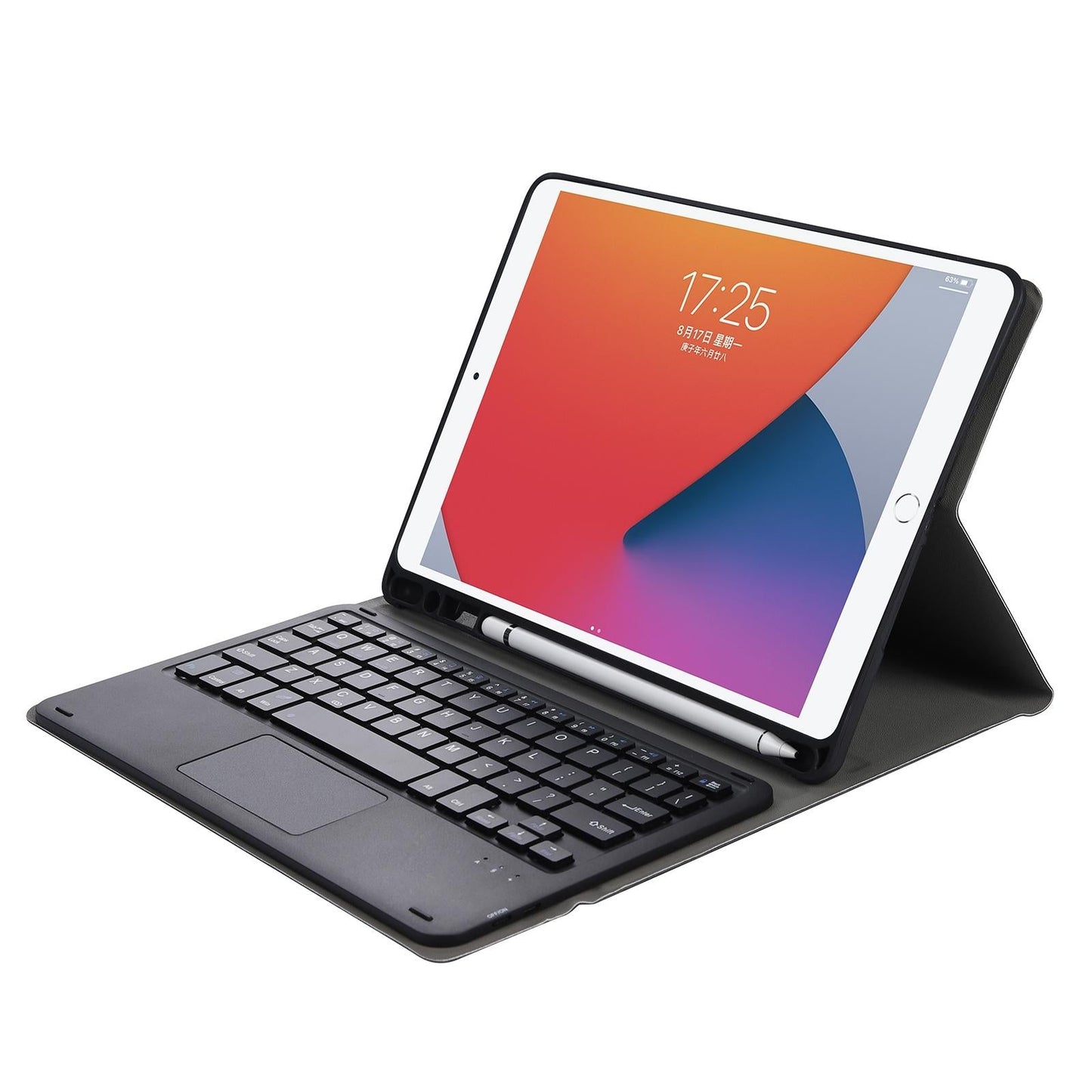 Bluetooth Keyboard Leather Case For Ipad Pro 10.5 With Touch Control - Lambskin Texture Compatible With 10.2 2021 & 2020 & 2019 / Air 3 - Dark Green