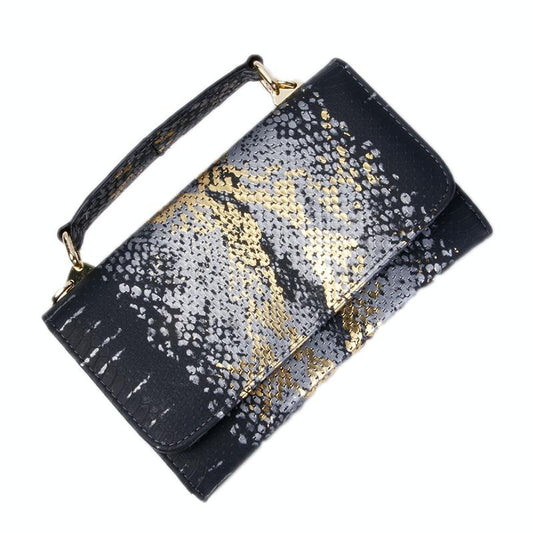 Versatile Lady Crossbody Wrist Bag - Multi-functional - Sequins Black