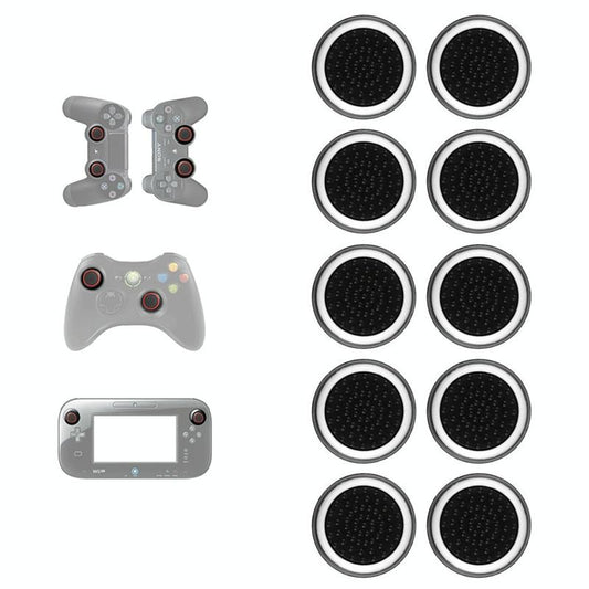 10-piece Luminous Gamepad Button Caps for Ps5 / Ps4 / Ps3 / Xbox one / 360 / Pro / Series x / s - Black White Circle