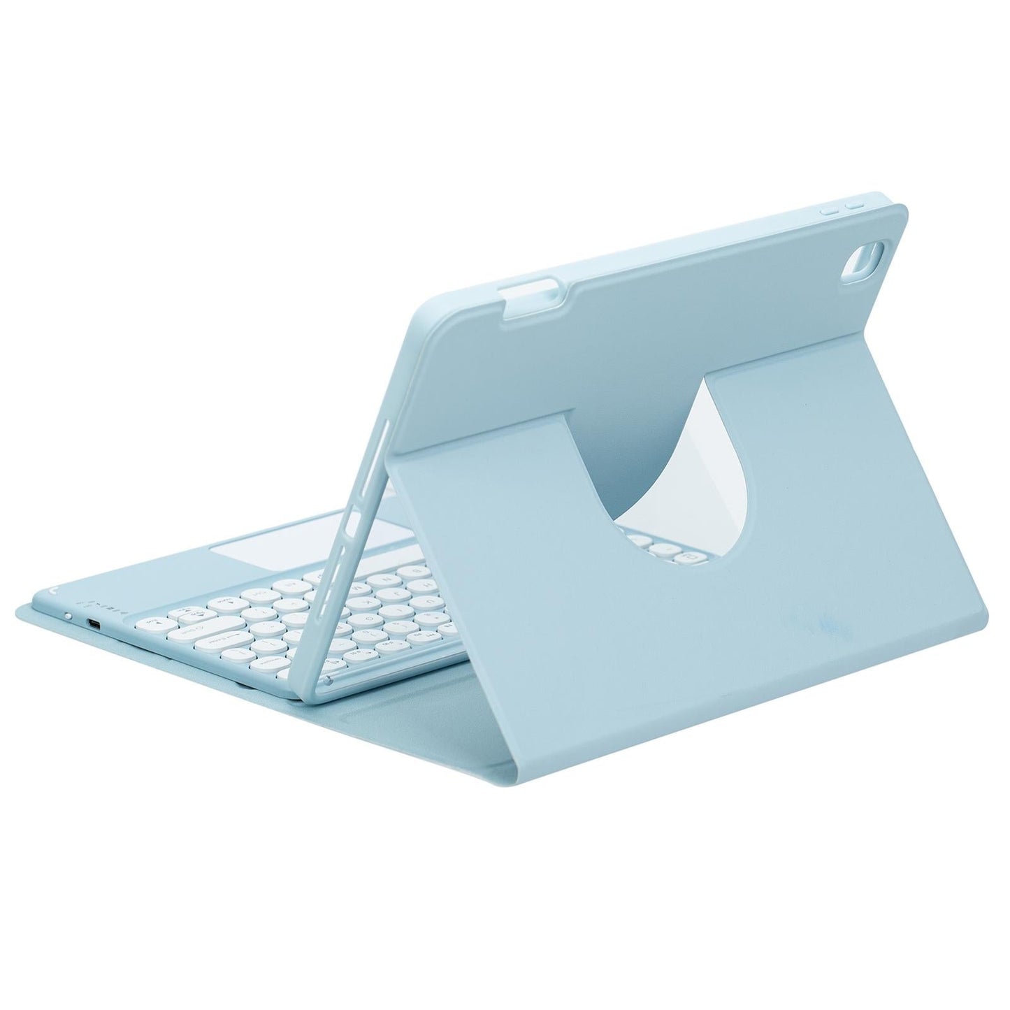 360 Degree Rotatable Bluetooth Keyboard Leather Case With Three-Colour Backlight - Pink - For Ipad 10.2 2021 / Air 2019