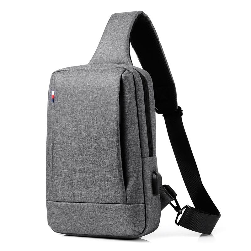 Business Chest Bag Oxford Cloth One Shoulder Crossbody - Light Grey