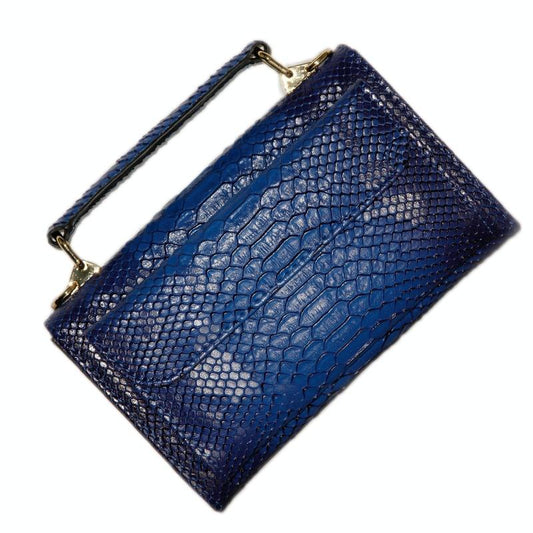 Versatile Lady Crossbody Wrist Bag - Multi-functional - Snake Pattern Blue